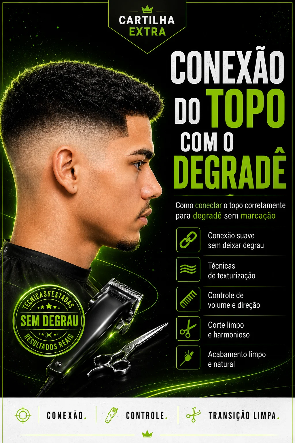 Aprenda as técnicas na prática para aprimorar seus cortes e ter um DEGRADÊ TOP