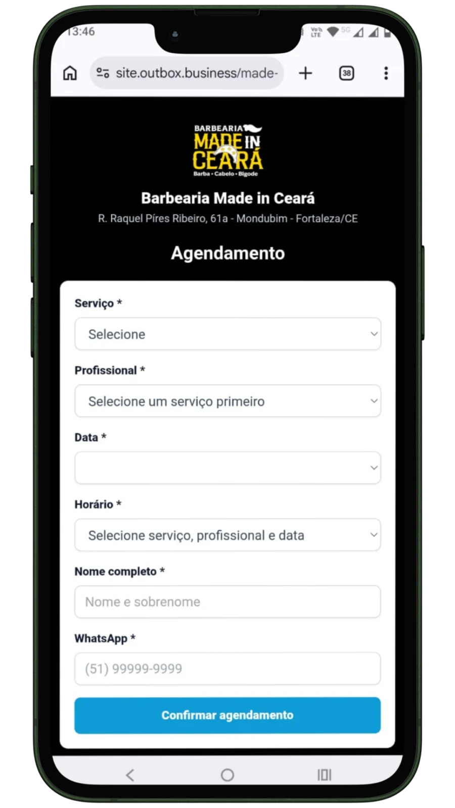Link de agendamento para cliente (exclusivo Plano 2)